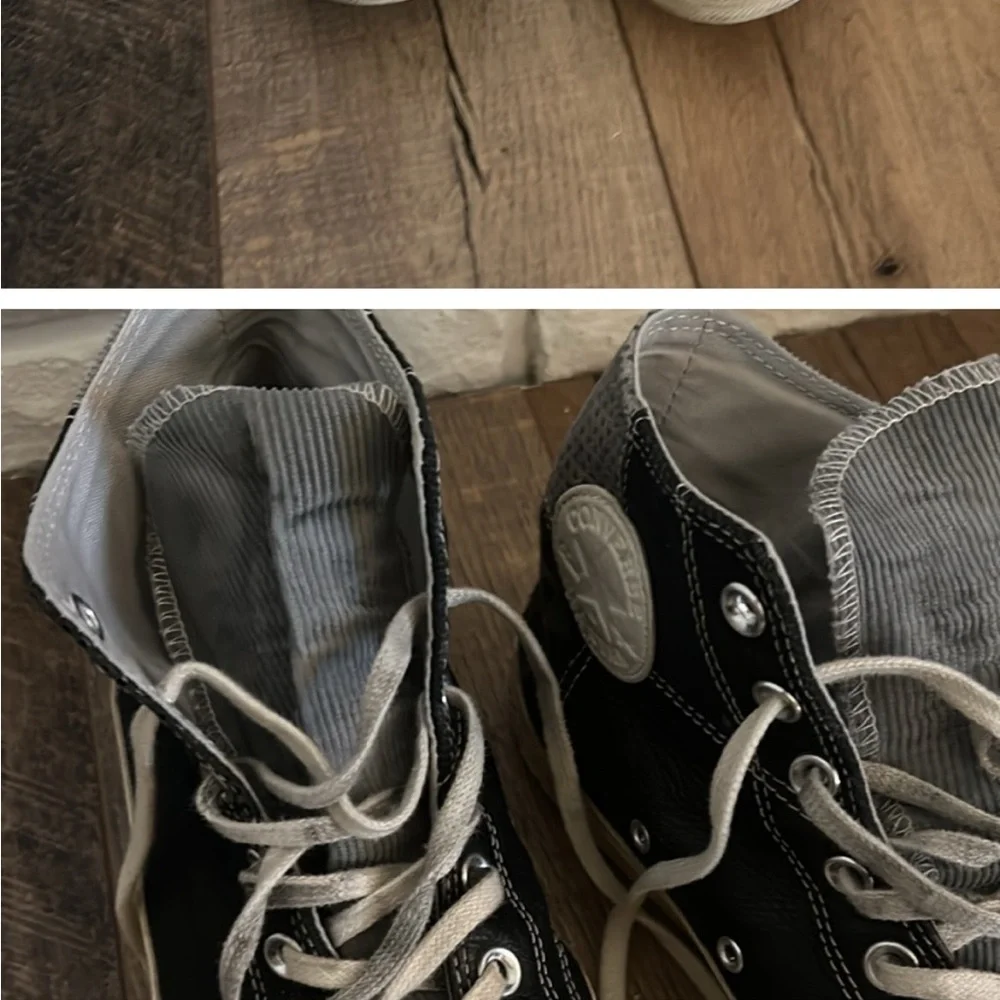 Converse Black and White High Top Sneakers - Picture 8 of 11